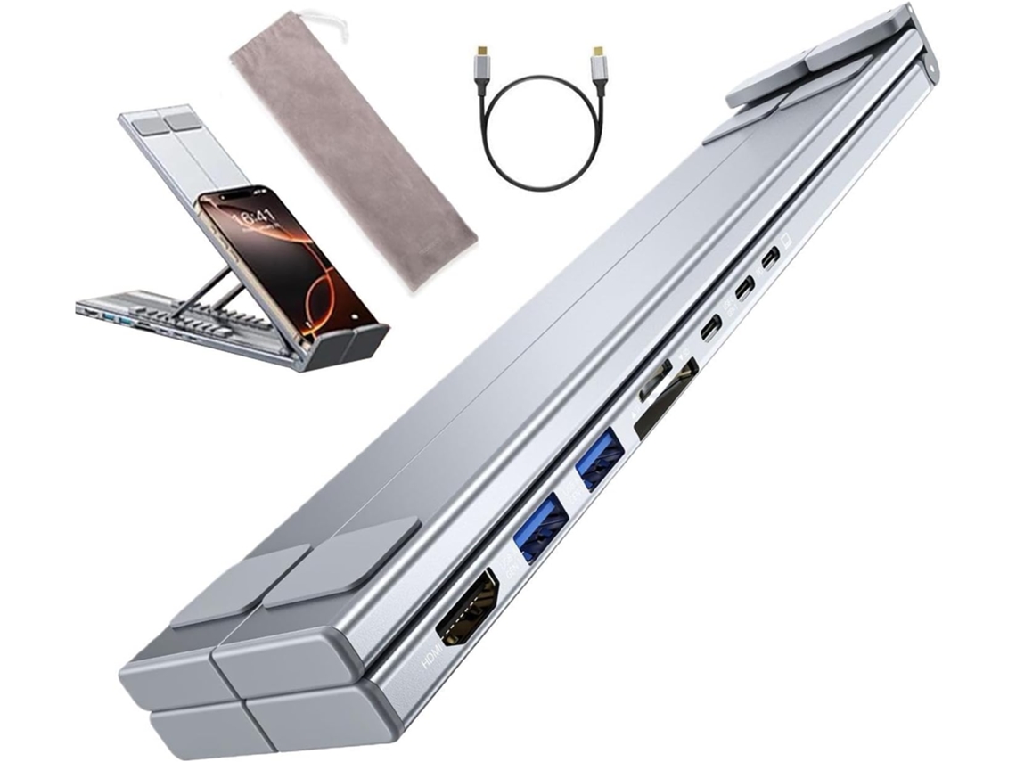 Hub 8 Em 1 Com Suporte Para Laptop