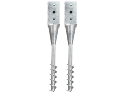 Vidaxl Estacas De Enterrar 2 Pcs 10x10x57 Cm Aço Galvanizado Prateado