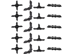 Conjunto De 20 Conectores Para Irrigação, Incluindo Cotovelos Retos,
