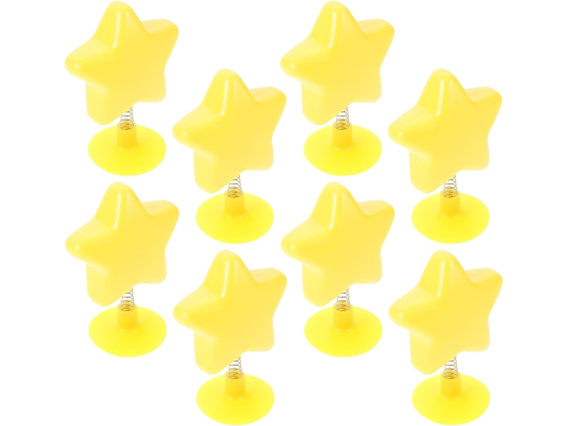 8 Decorações De Estrelas Amarelas Para Capacetes Com Mola