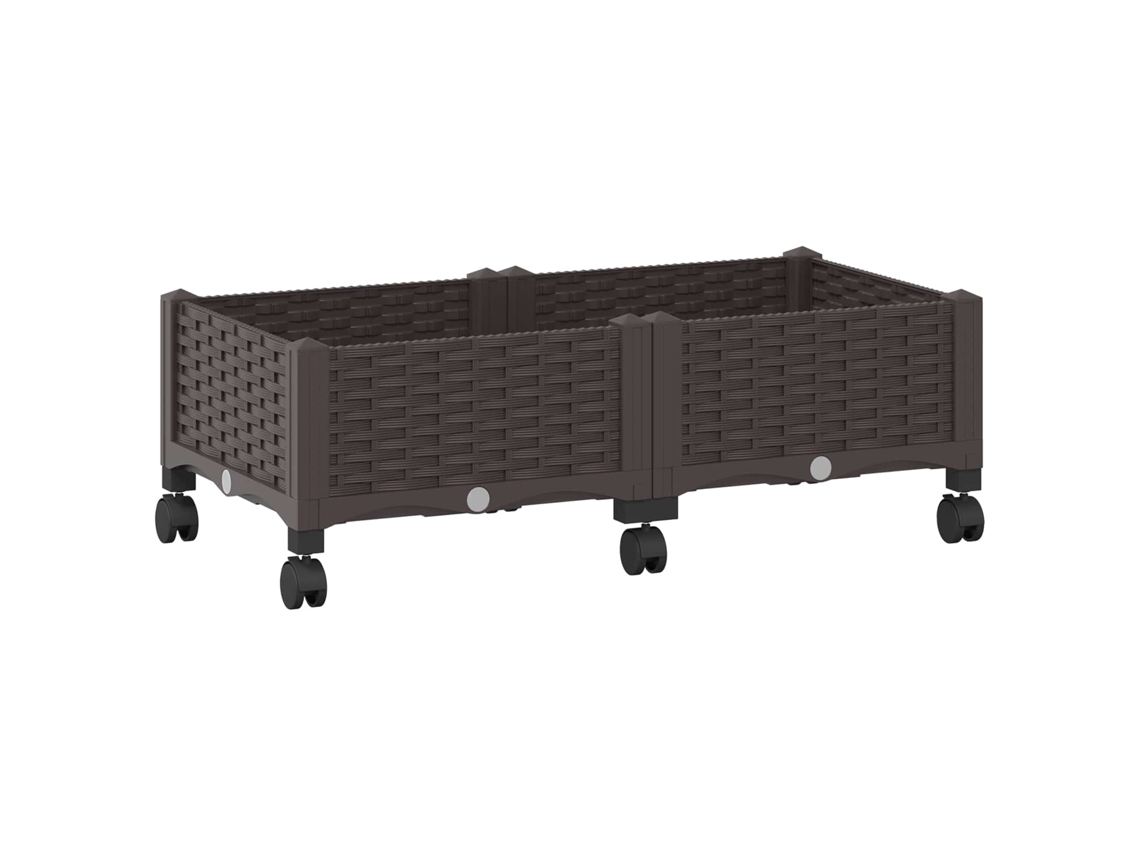 Conjunto 1 Vaso De Jardim Vidaxl Castanho Polipropileno (80 X 40 X 29 Cm)