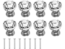 Puxadores De Cristal Para Armários, Puxadores De Cristal Para Portas, Conjunto De 8 Peças Puxadores Transparentes