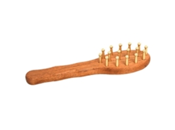 Ferramenta Para Massagem Na Cabeça E Gua Sha: Pente De Massagem Com Cabo Longo Em Latão, Pente Para Meridianos Do Couro Cabeludo, Pente Largo Com
