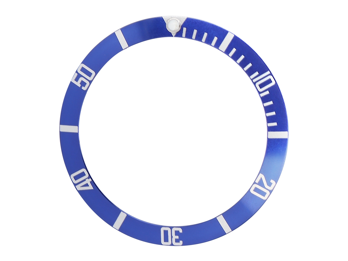 Insert de Bezel de Relógio de Alumínio para Substituição Acessório Anel Azul 3.8cm