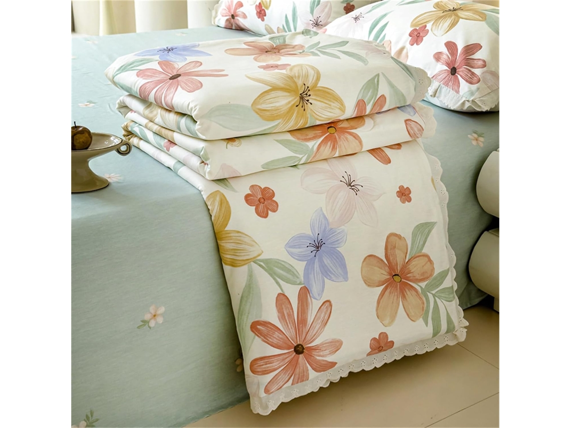 Colcha Acolchoada Fansu Capa de Cama Manta para Ar Condicionado Edredom Conjunto 100% Algodão Sofá com Estampa