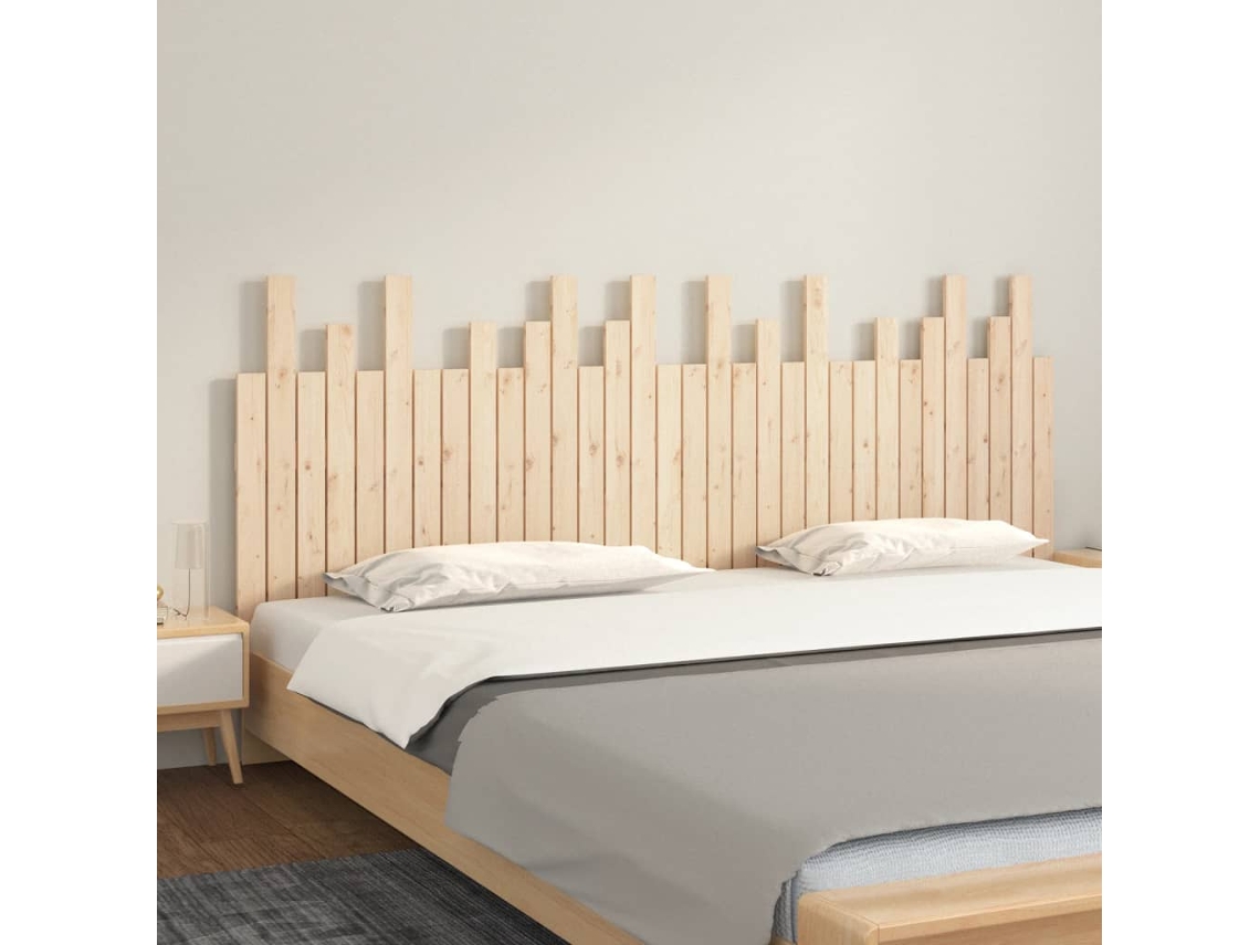 Cabecero de pared 204x3x80 cm Madera maciza de pino