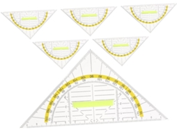 Conjunto De 6 Réguas Triangulares Multifuncionais De Plástico Para