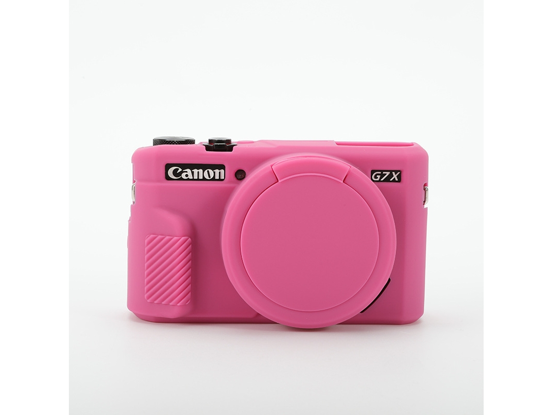 Capa CHRUI para Canon Powershot G7 X Mark Ii Silicone com Tampa da Lente Pêssego