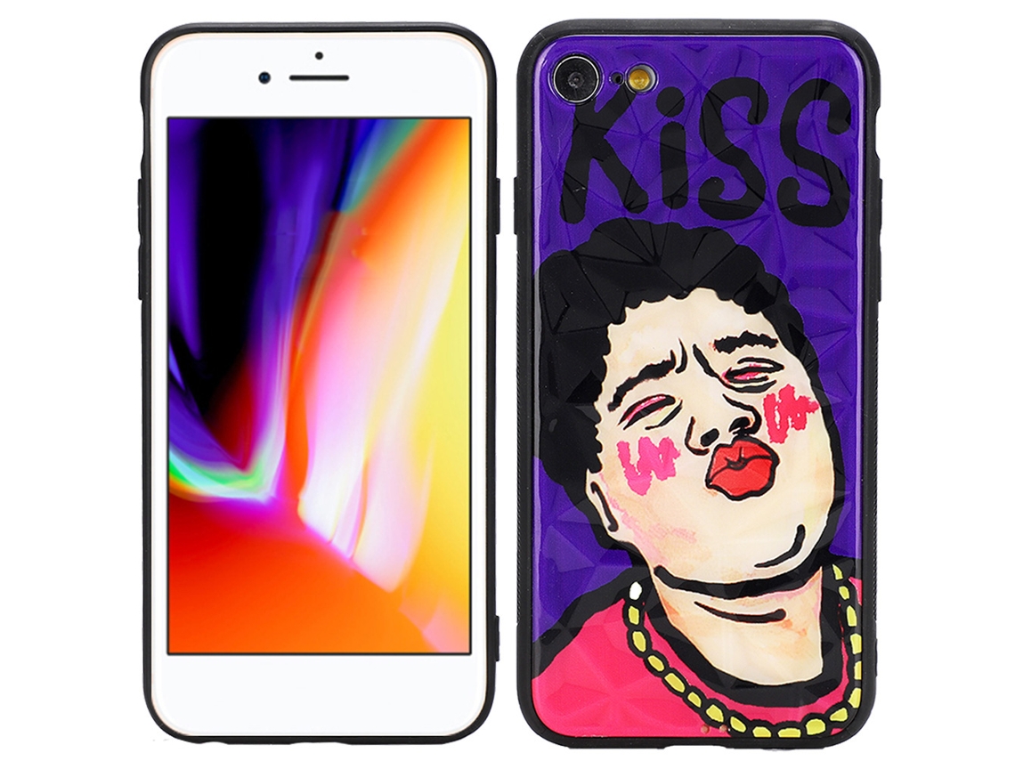 Capa de Telefone Antichoque Compatível com Iphone 8, Estilo Diamante, Fina e com Pintura de Personalidade. EOOCOO