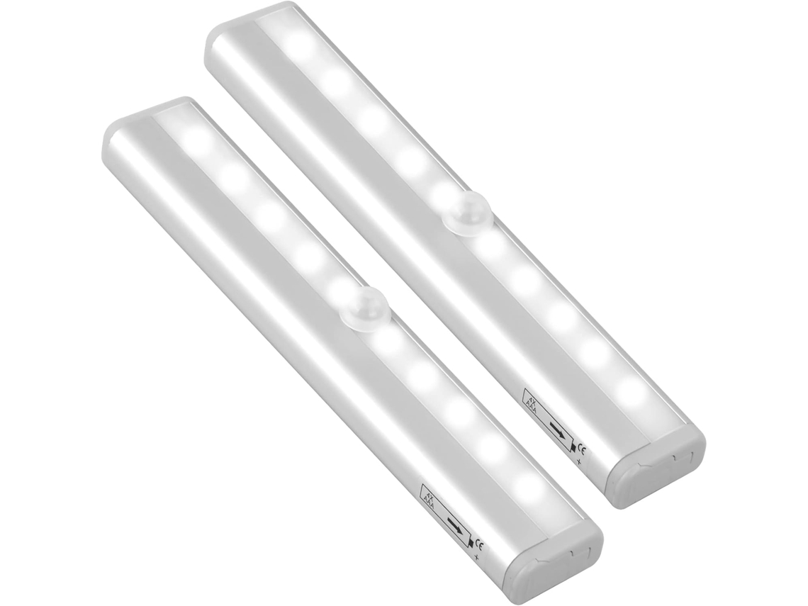 Conjunto de 2 Fitas Led Sem Fio para Iluminação Balcão, 10 Leds com Sensor de Movimento, Magnéticas BRILVIBERA