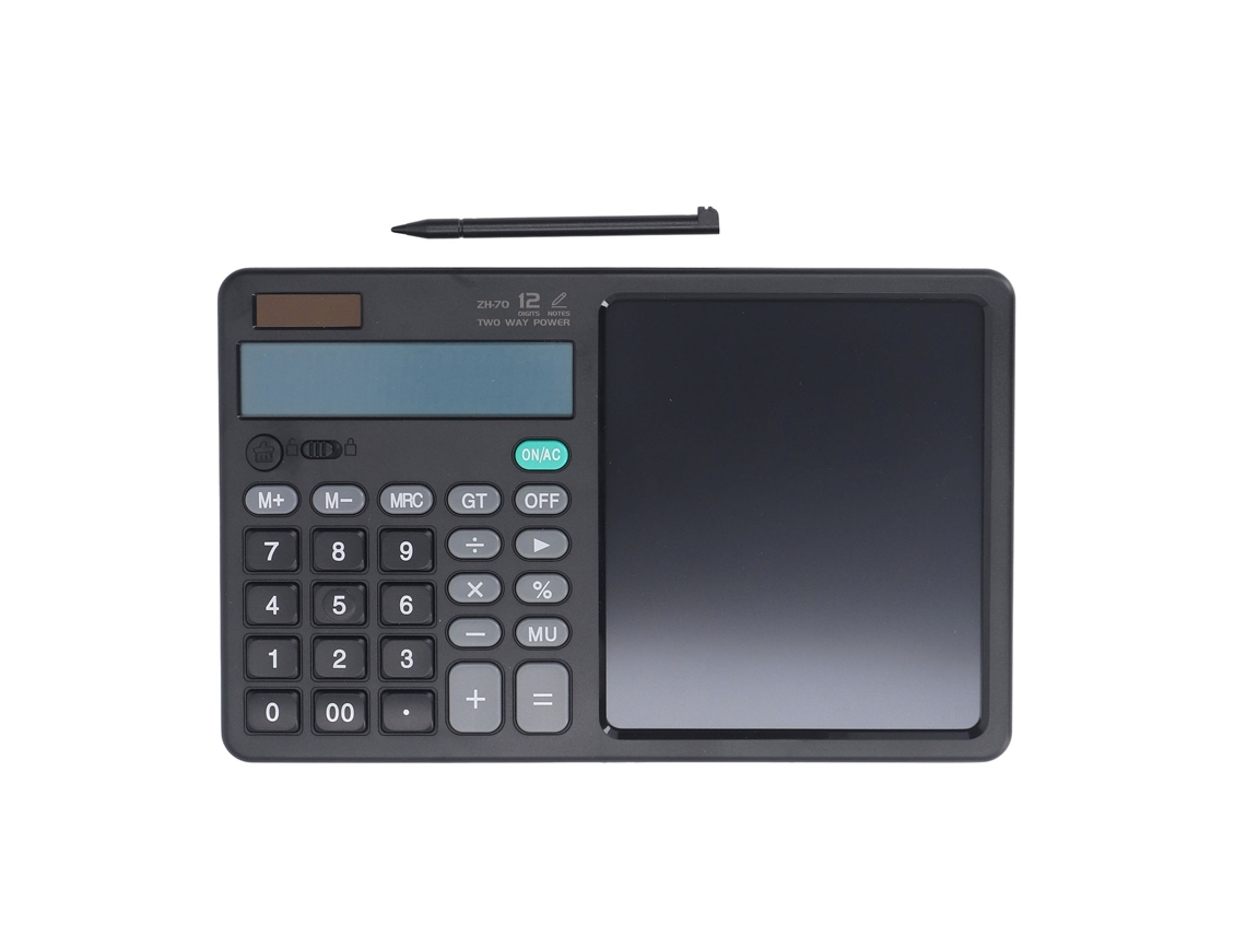 Mali calculadora com Bloco de Notas Lcd Multifuncional Portátil Precisa para Escritório Contabilidade Preta