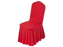 Vevor Capa Elástica Para Cadeiras Até 51 X 45 X 95 Cm 30 Unidades Design Com Saia, Vermelho