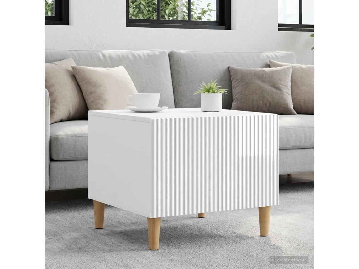 Vidaxl Mesa De Centro Com Gaveta Branco Brilhante 49 X 50 X 40 Cm