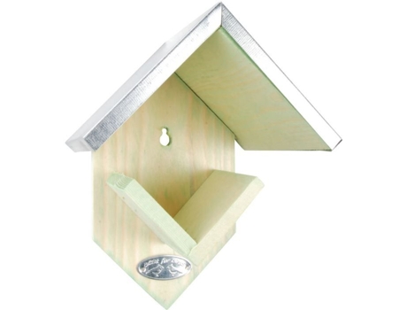 Casa de pássaros de madeira e alumínio, ideal para pássaros, 15x13x19cm para alimentar os pássaros em seu jardim, ideal para pássaros