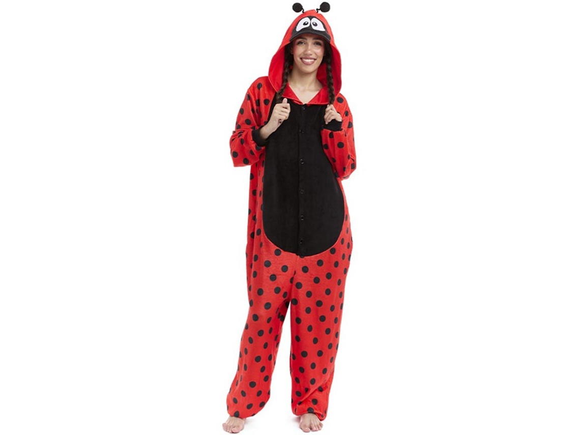 Fantasia de pijama joaninha para adulto