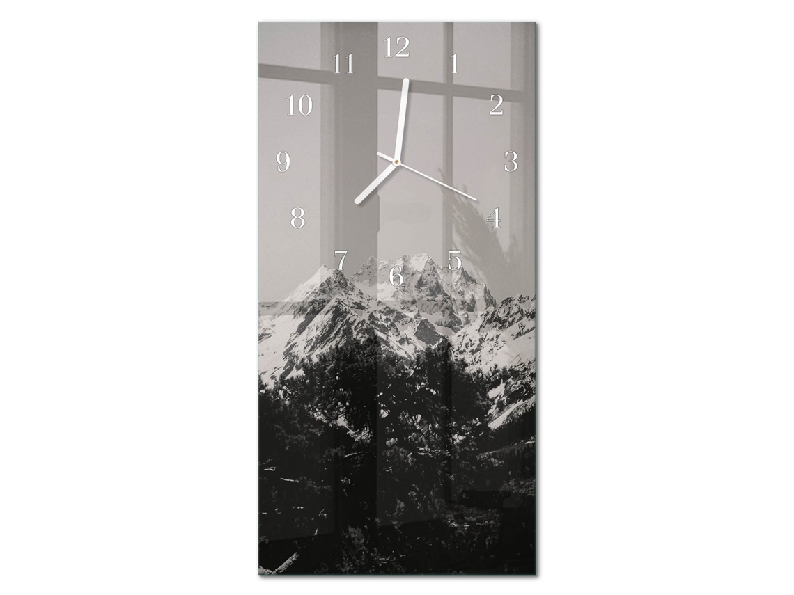 Relógio De Parede De Vidro Cinzento Espelharte (30x60 Cm)