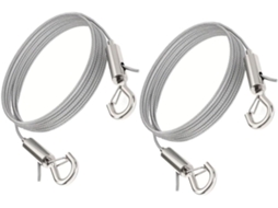 2 unidades de corda para pendurar quadrados em aço inoxidável 304 com ganchos duplos, 2 m de comprimento, resistente à compressão.