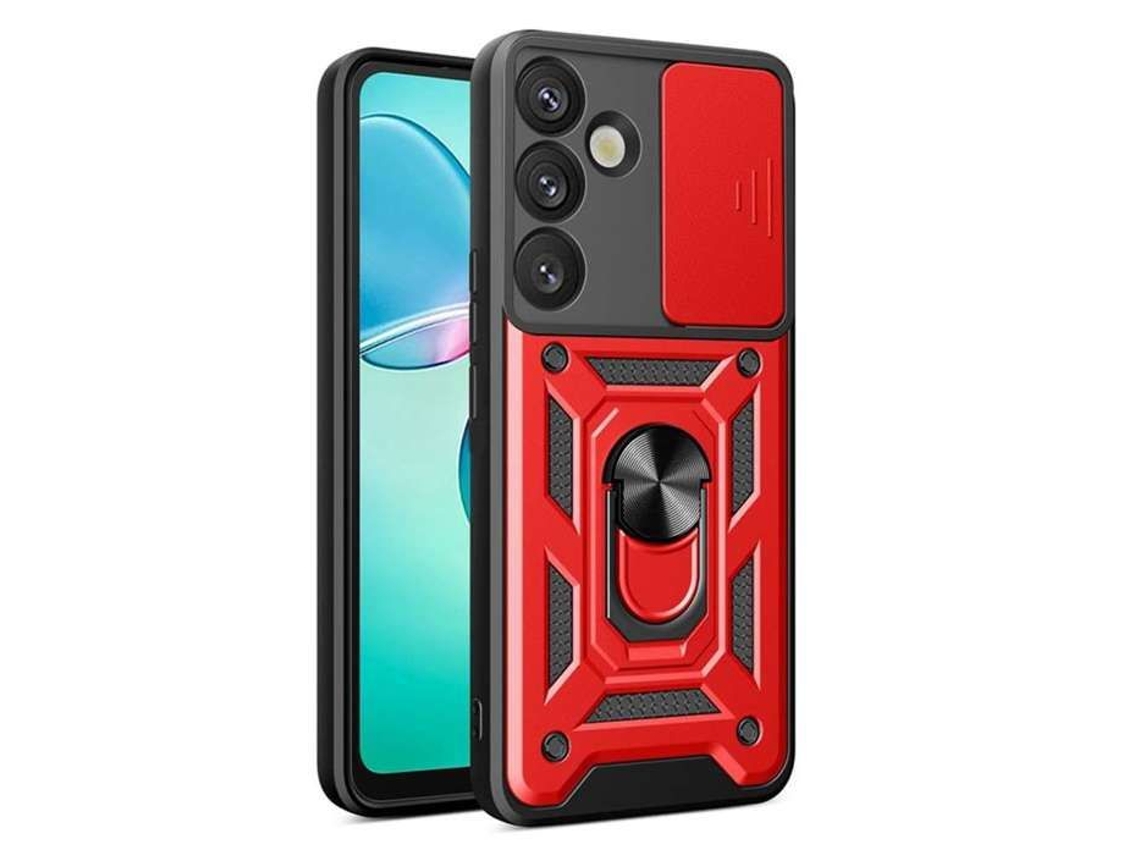 Capa Para Samsung Galaxy S26 Plus 5g (s26) - Capa Rígida Anti Choque Película De Tela - Vermelho