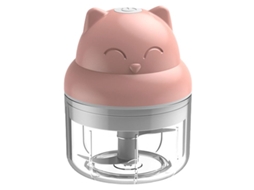 Mini Processador De Alimentos Elétrico Com Botões, Cor Rosa