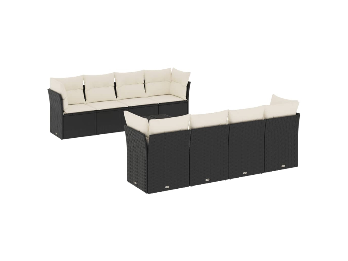 Garden Sofa Set, Garden Sofa Sets Vidaxl Preto Rattan / Vime (n/a)