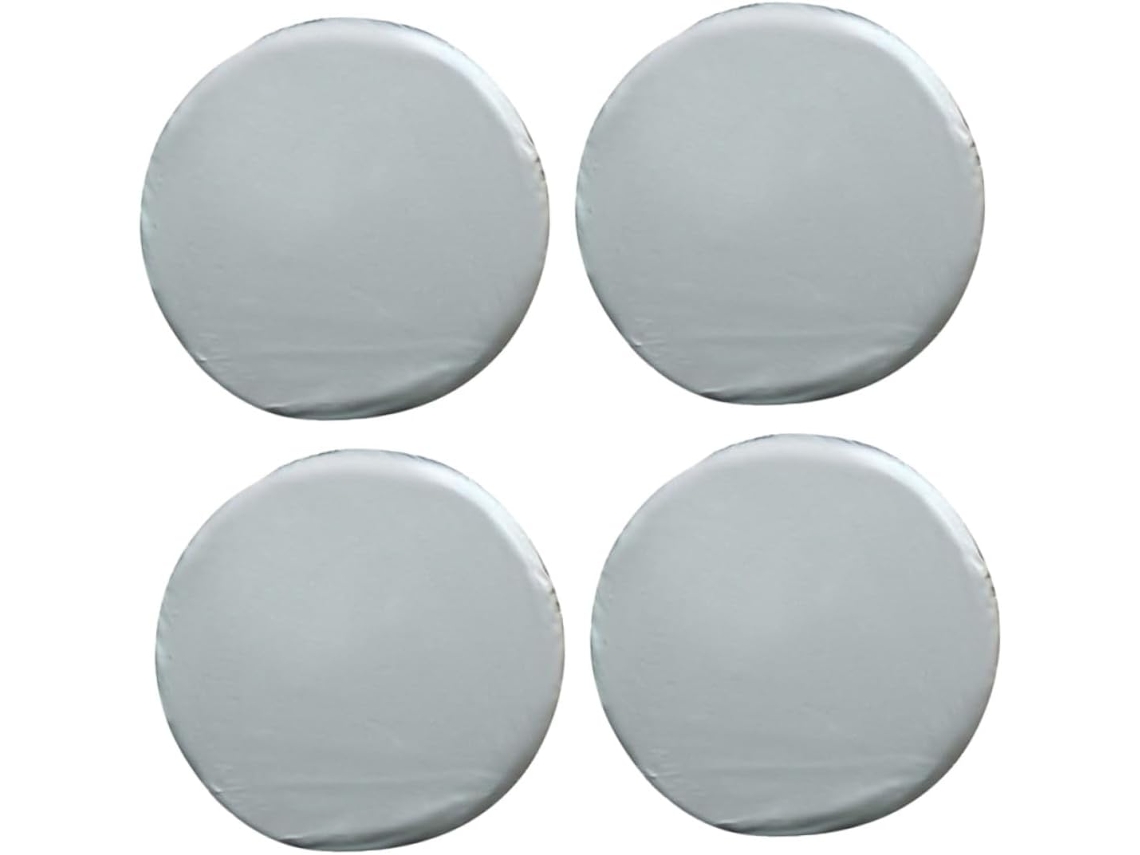 Capas Prateadas Para Pneus Com Cordão E Proteção Contra Arranhões, Conjunto De 4