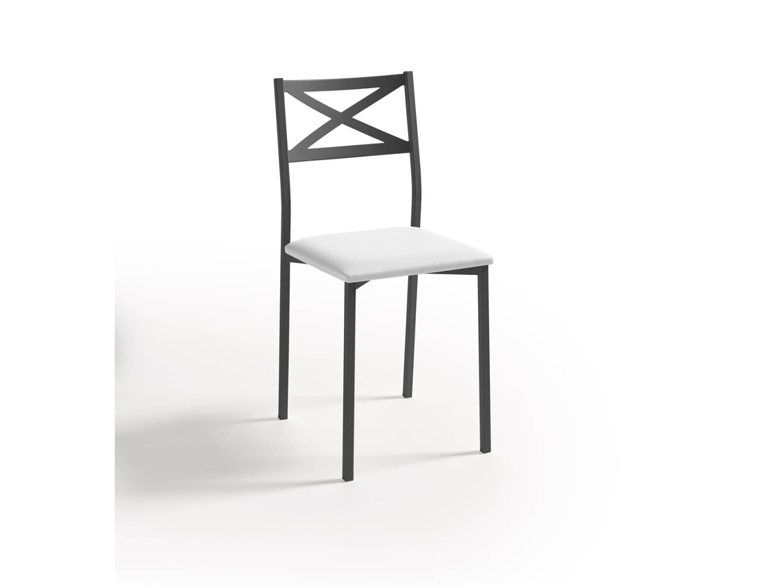 Cadeira de Cozinha Preta Bilbao 38x86x47cm Michigan Snow FANMUEBLES