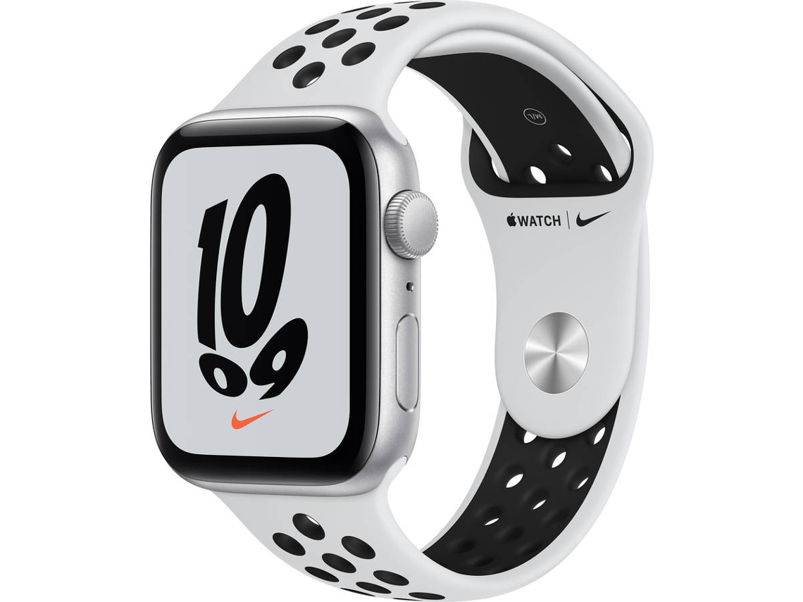APPLE Watch Nike SE GPS 44 mm Prateado com Bracelete Desportiva Platina-pura/Preto