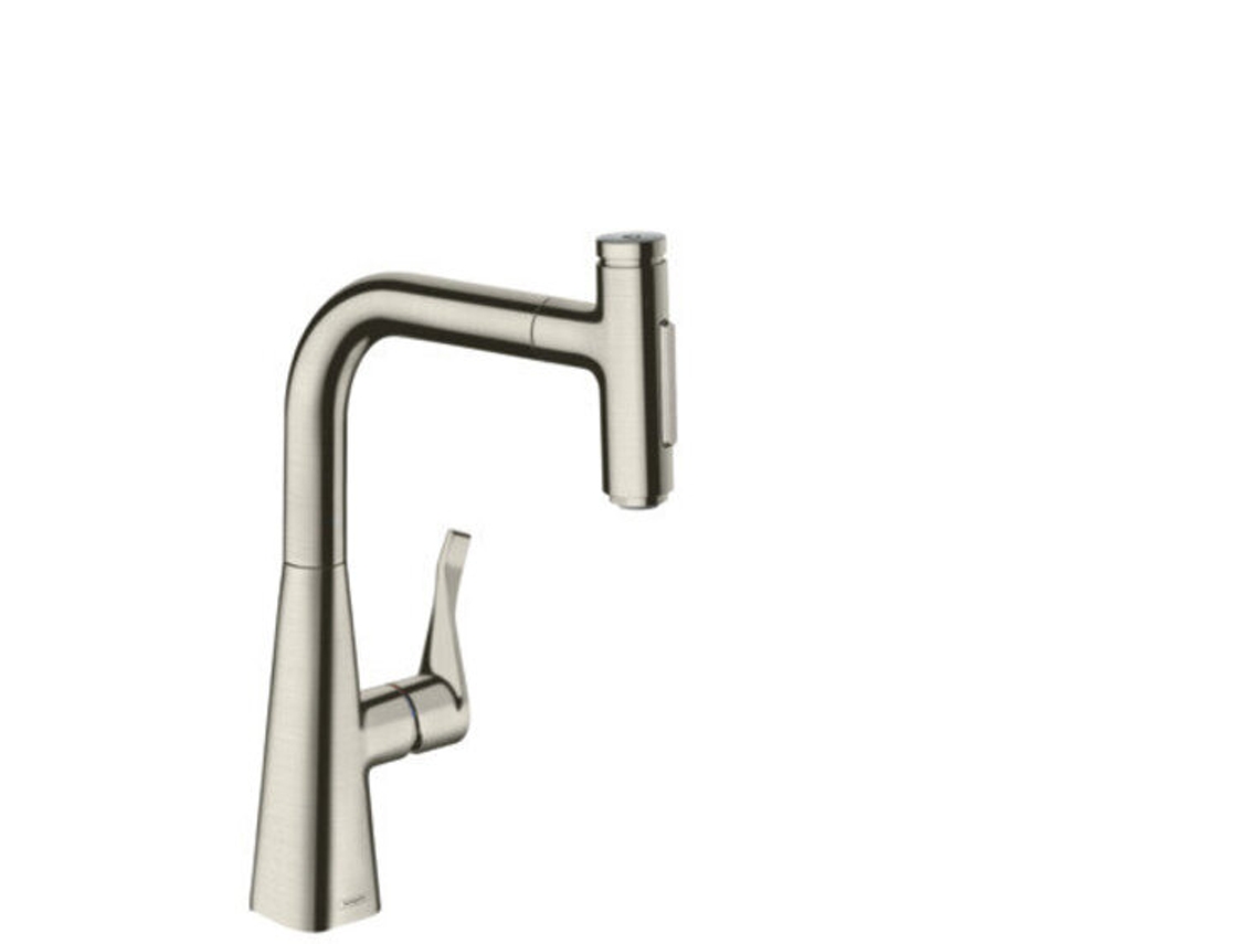 HANSGROHE Metris M71 Misturadora Monocomando de Cozinha 240 Spray Extraível 2 Jactos Sbox Cor: Acabamento em Aço Inoxidável