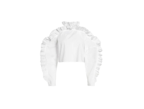 Top De Mulher Weili Zheng Cultura Ruches Algodão Branco (m)