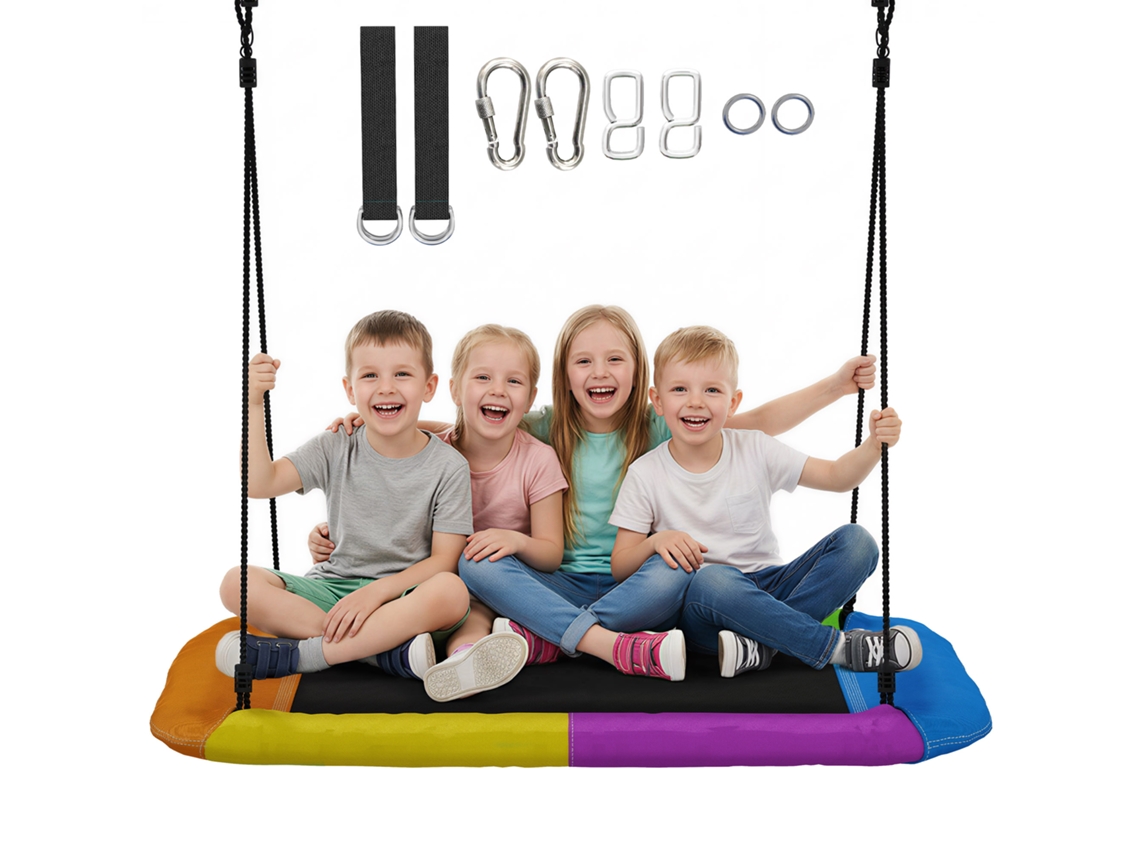Baloiço Ninho, Até 300kg, Cordas Ajustáveis, Φ110cm, Azul | S/MARCA