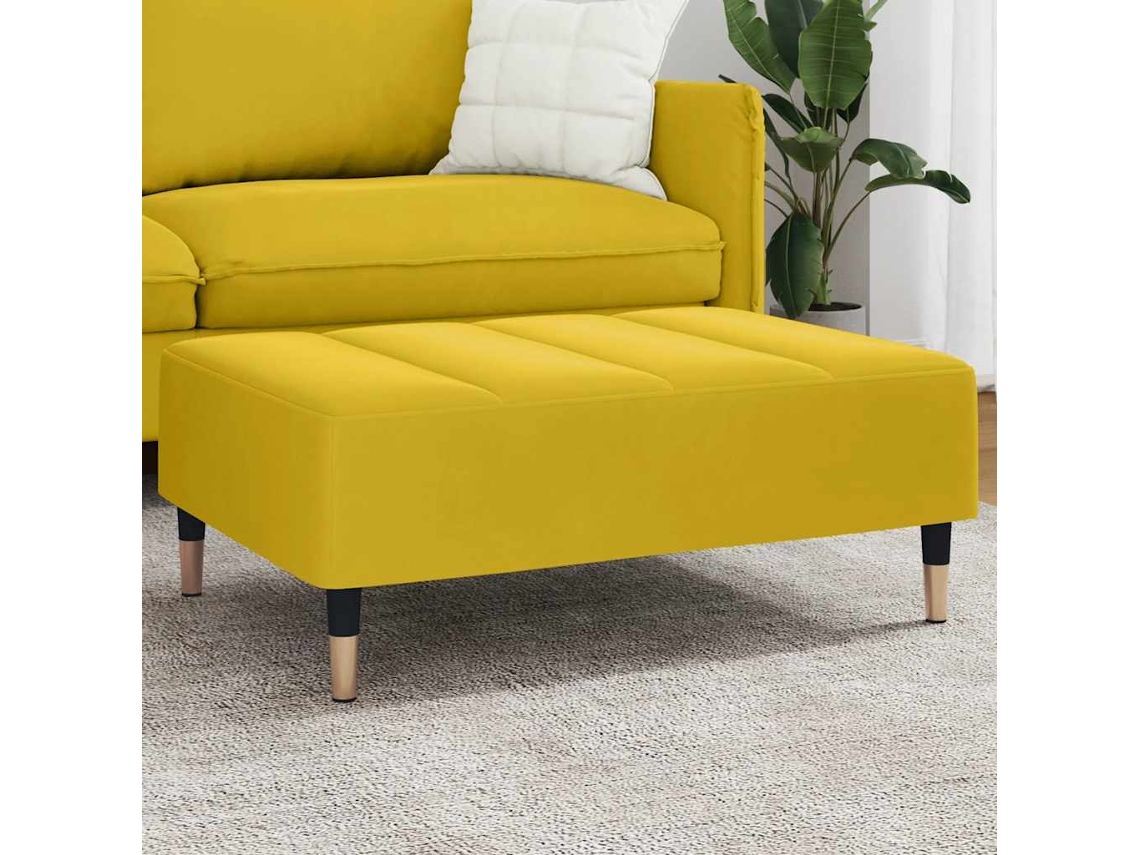 Vidaxl Apoio De Pés 77x55x31 Cm Veludo Amarelo