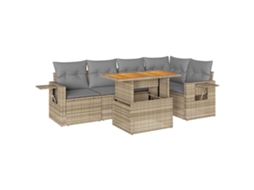 Garden Sofa Set, Garden Sofa Sets Vidaxl Bege Rattan / Vime (n/a)