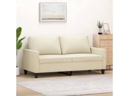 Vidaxl Sofá De 2 Lugares 140 Cm Couro Artificial Cor Creme