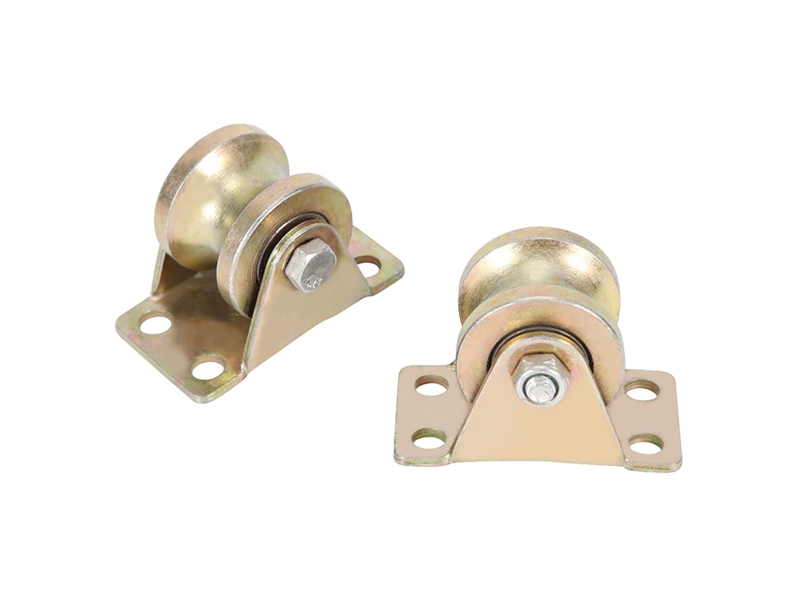 Conjunto De 2 Roletes Para Portas Correr 32mm, Trilho De Aço Com Ranhura Em U Alta Resistência E Durabilidade Para
