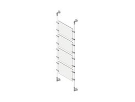 Sc41a4h A4 Suporte de exibição de apresentação montado na parede Aço inoxidável, transparente Tecnostyl
