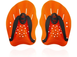 Nadadeiras de Mão BRILVIBERA para Treinamento, Ajustáveis, Laranja