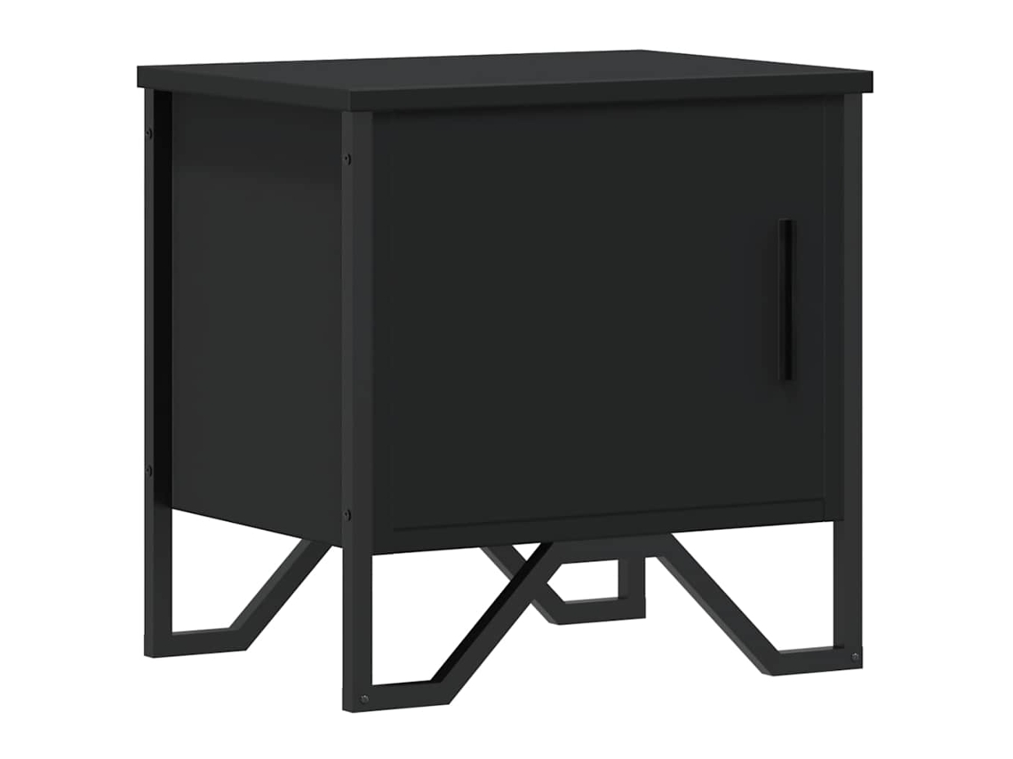 Bedside Cabinet, Bedside Cabinets Vidaxl Preto Madeira Processada (n/a)