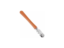 Cortador De Vidro Profissional Rolo 130 Mm Com Seis Rodas Metal E Cabo Madeira