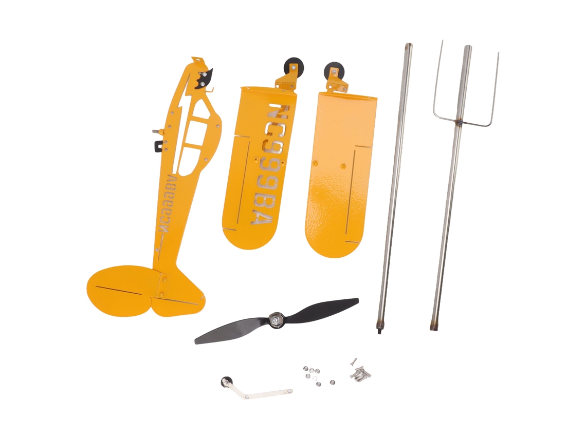 Moeda D'água de Avião Piper J3 Cub de Metal 3D para Decoração de Jardim
