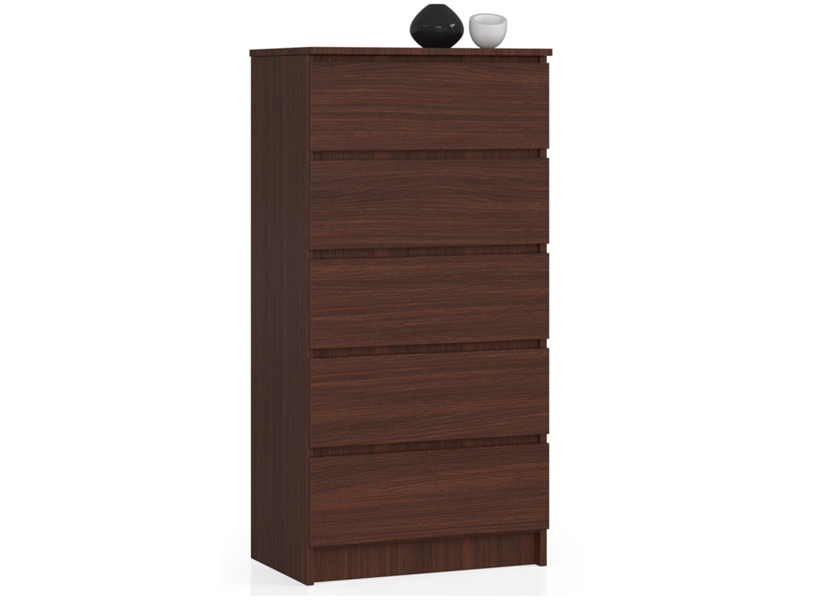 Cômoda 5 Gavetas Wenge 60 Cm - Design Moderno E Funcionalidade