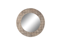 Espelho de Parede Dkd Home Decor 76 X 4 X 76 Cm Cristal Castanho Branco Mandala Madeira de Mangueira Índio Madeira Mdf Decapé