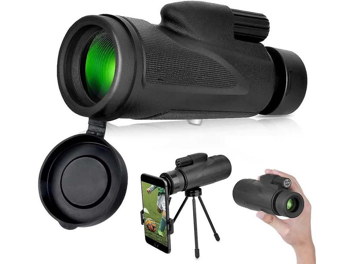 Telescópio Monocular Hd Bak4 Prisma Ip68 Adaptador Fotografía Tripé Observação Pássaros Caça Acampamento Viagens Preto Bestvite