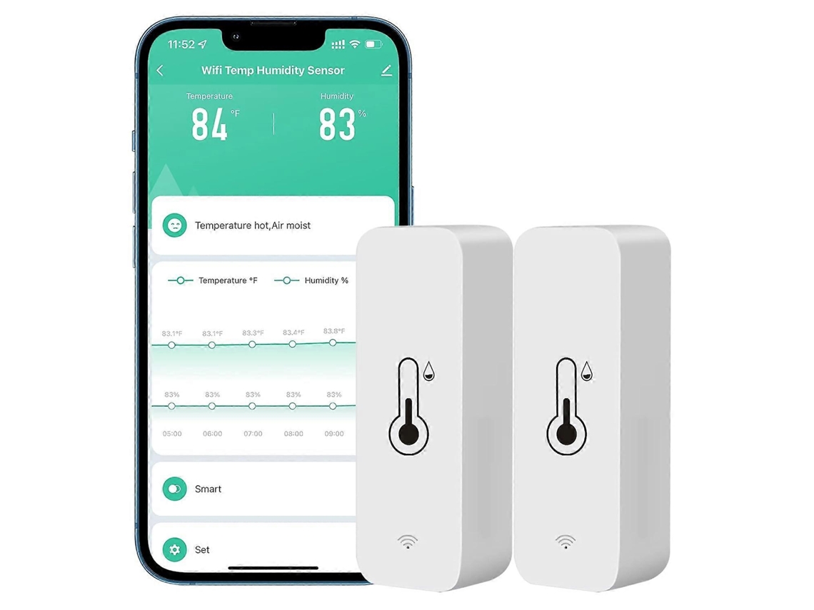 Sensor De Temperatura E Higrômetro Wi Fi Para Uso Doméstico, Interno E Externo. Nostalgia88