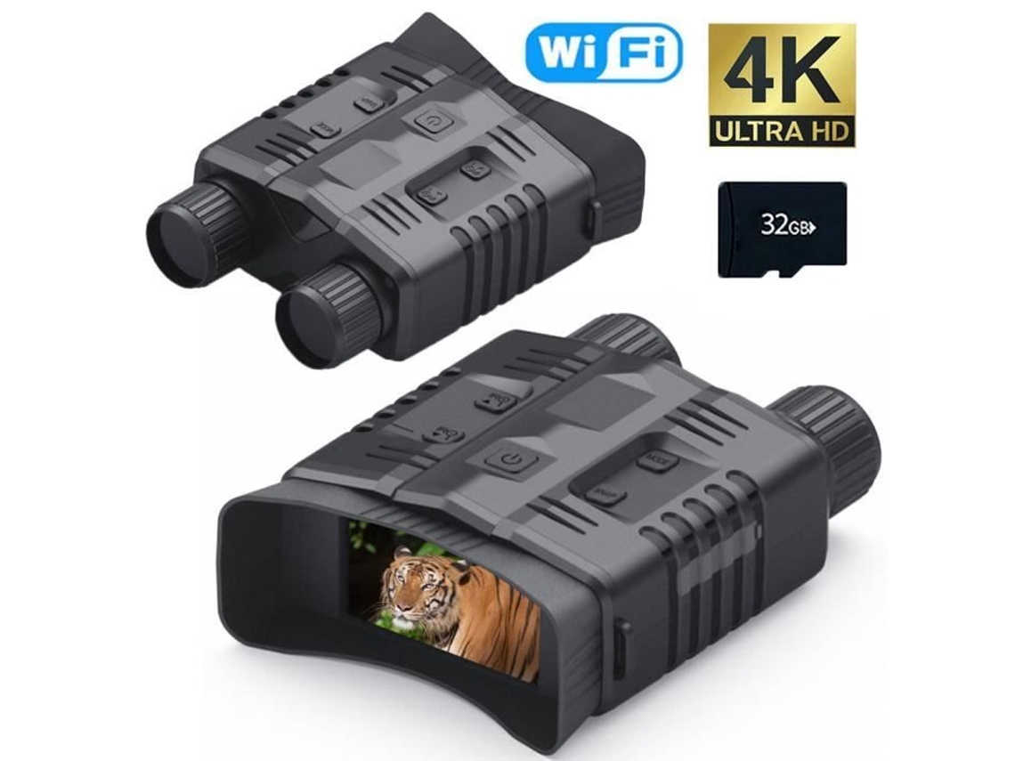 Binóculos digitais de visão noturna, dispositivo de caça infravermelho IR, distância de observação de 800M, 8W, zoom 10X, vídeo WiFi 4K ALLONSCD