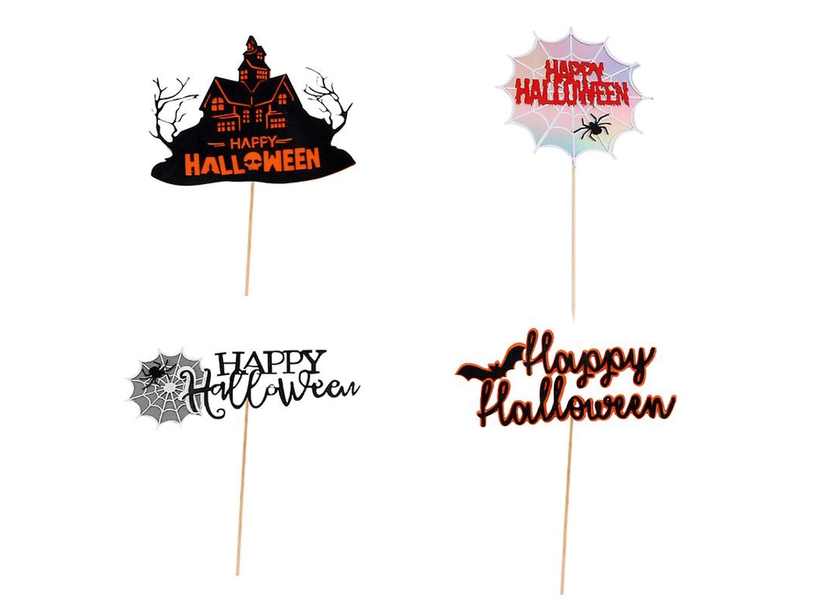 4 Peças De Escolhas De Bolo De Halloween Para Decorações De Halloween