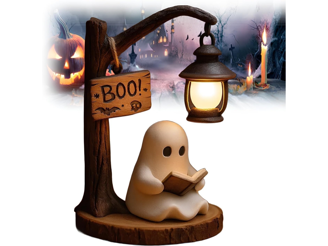 Luminária Noturna 3d De Resina Halloween Com Luz Quente Decoração Led