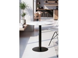 Mesa Firro Redonda 70 Cm Preta - Branco