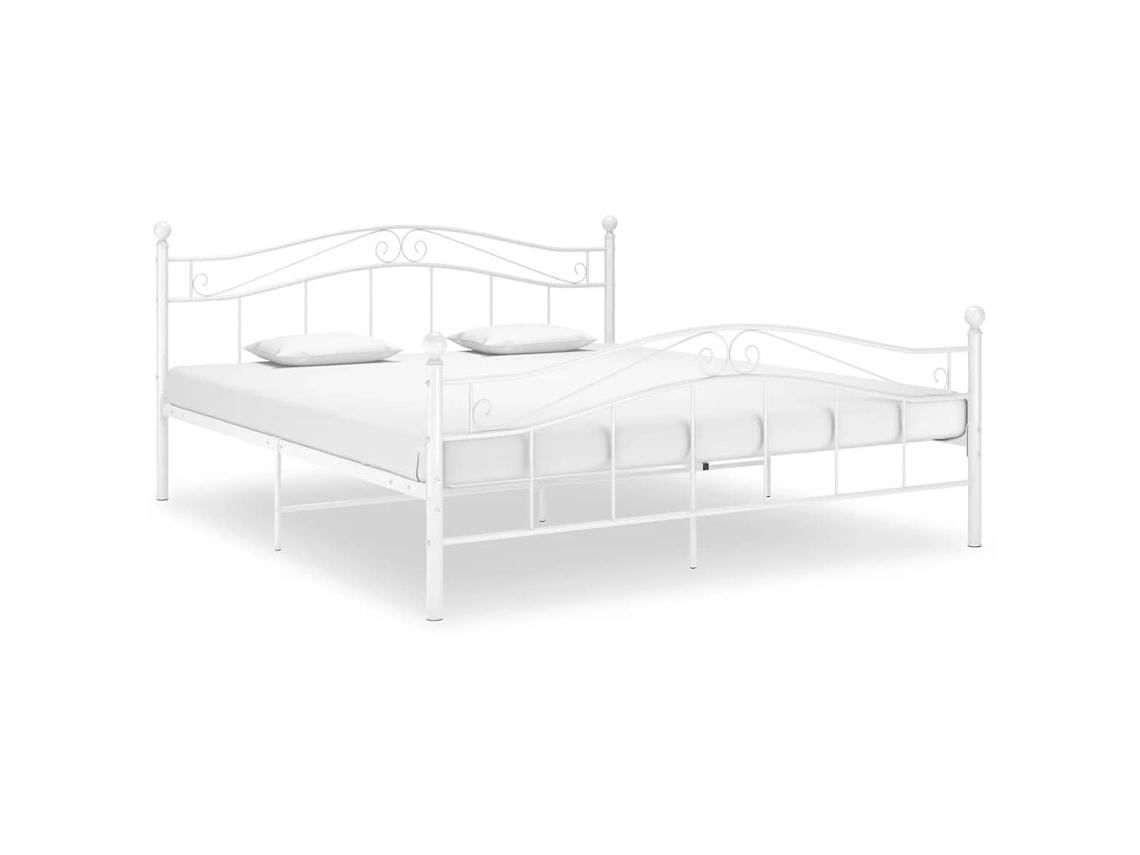 Vidaxl Estrutura De Cama 140x200 Cm Metal Branco