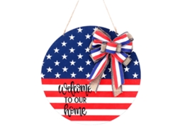 Placa Decorativa de Boas-Vindas 4 de Julho RNEMITERY