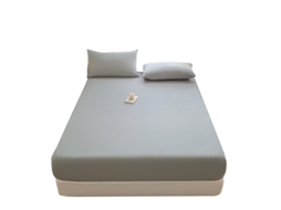 Lençol de Baixo com Elástico Microfibra Macia, Apenas 1 Lençol de Baixo Cinza 180x200cm PANOONA